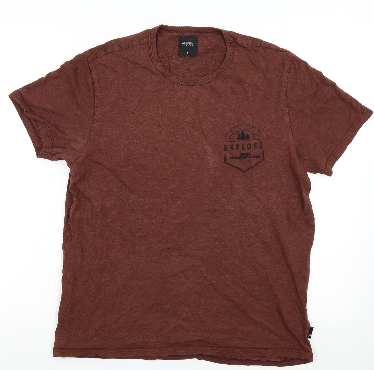 Mens UK Size M Burton Brown  T-Shirt