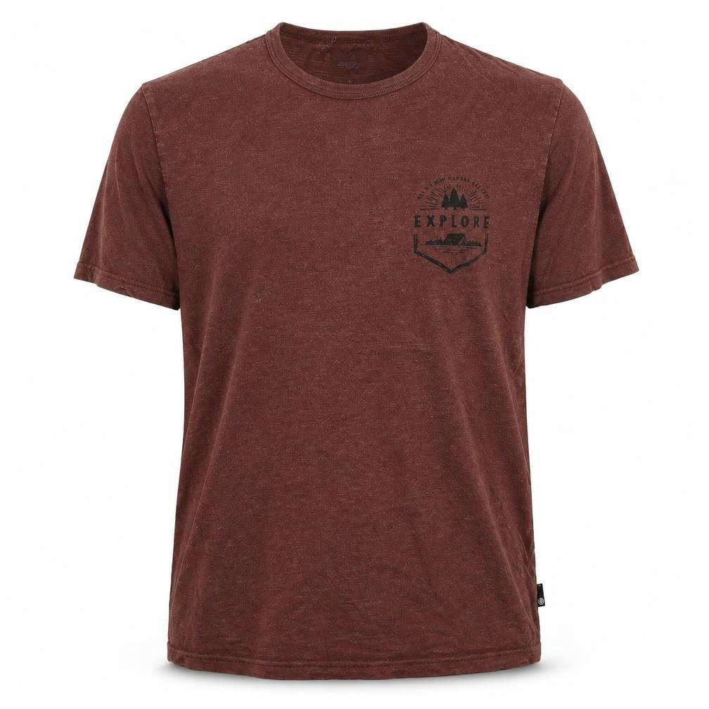 Front view of Burton men’s brown t-shirt, size M
