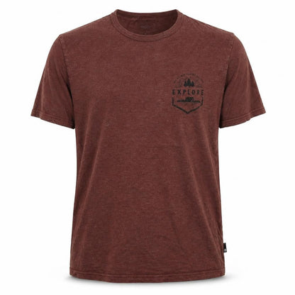 Front view of Burton men’s brown t-shirt, size M
