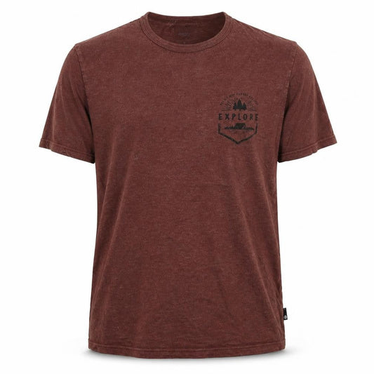 Front view of Burton men’s brown t-shirt, size M