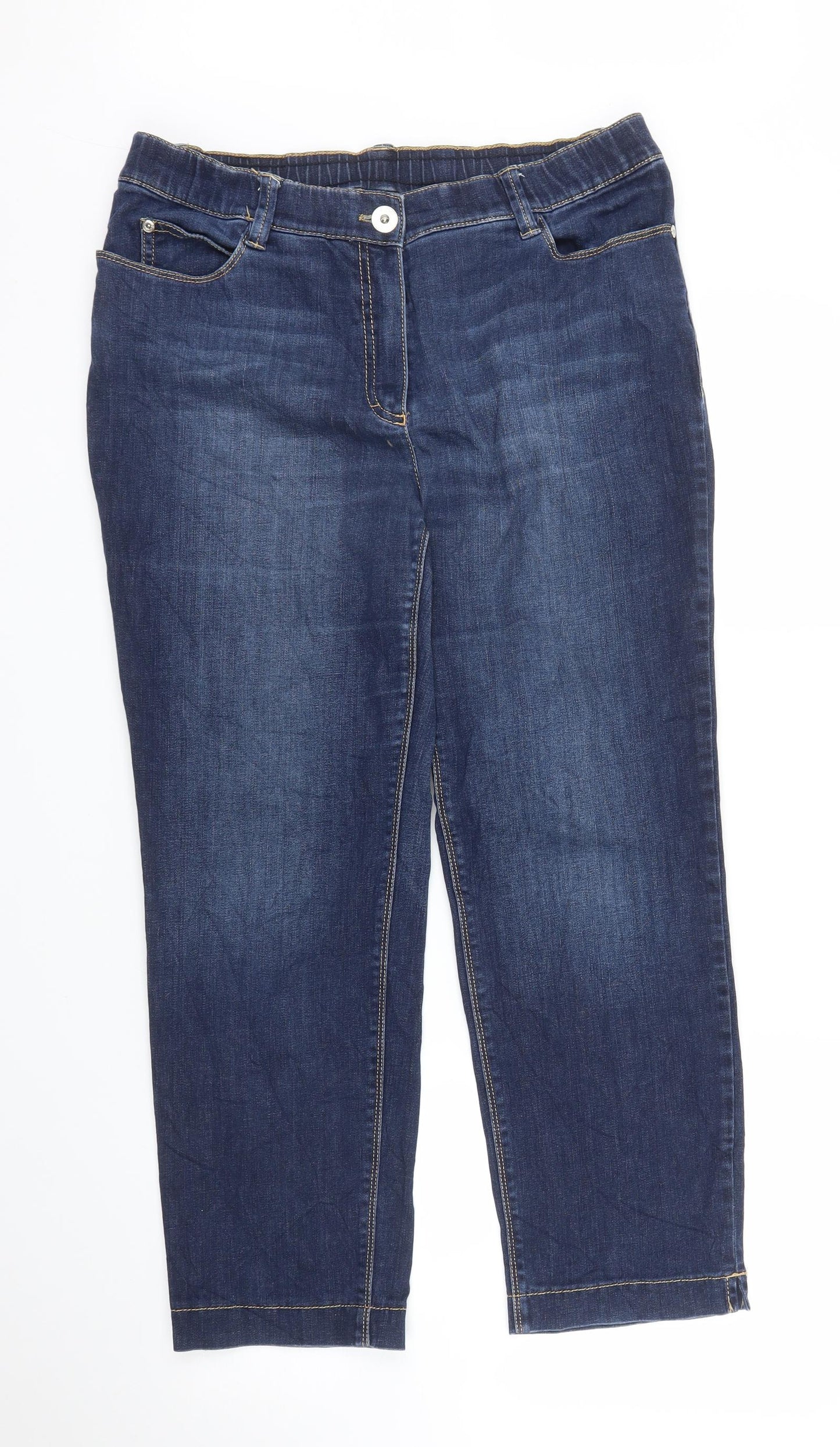 Samoon Womens Blue  Denim Capri Jeans Size 32 in L25 in