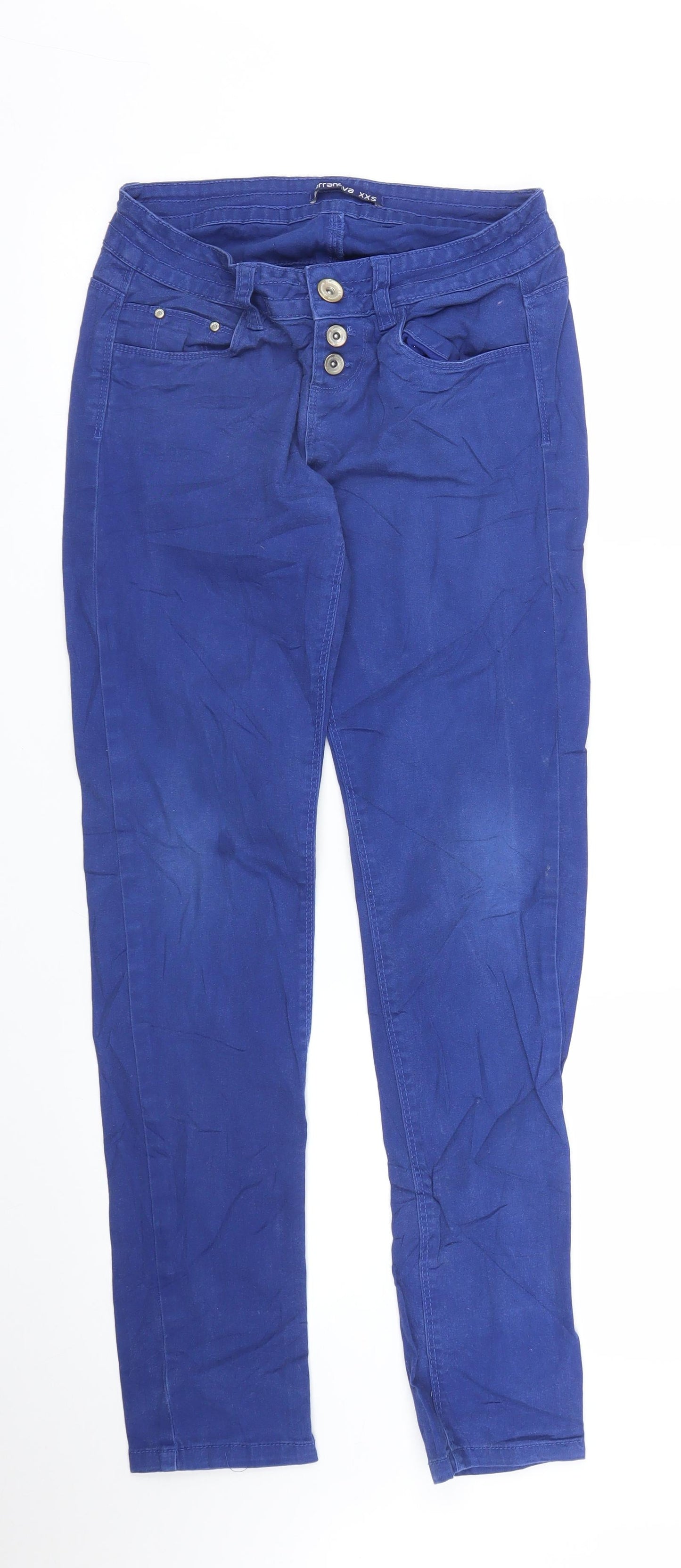 Womens UK Size 2XS Terranova Regular Fit Skinny Blue Jeans