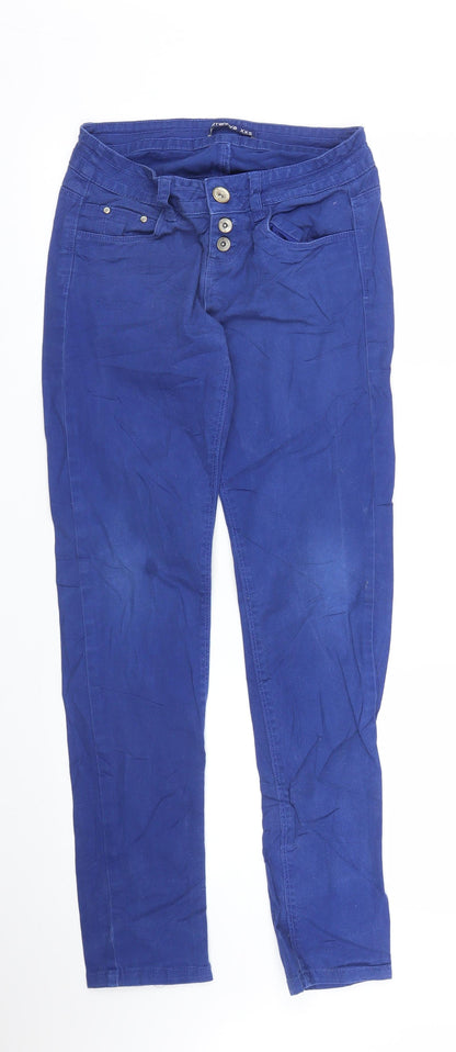 Womens UK Size 2XS Terranova Regular Fit Skinny Blue Jeans
