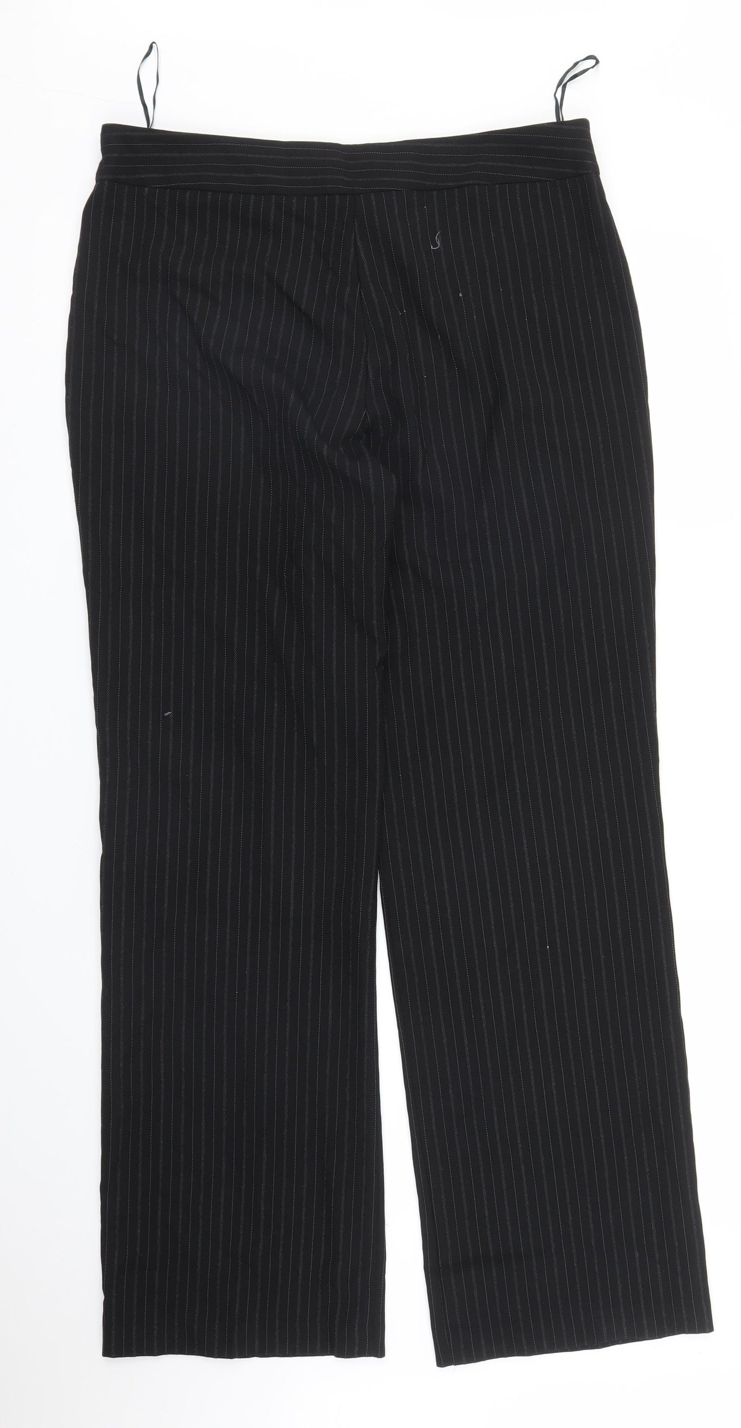 George Womens Black Striped  Trousers  Size 12 L29 in
