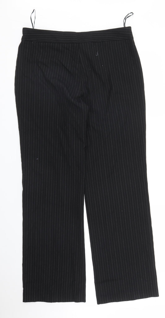 George Womens Black Striped  Trousers  Size 12 L29 in