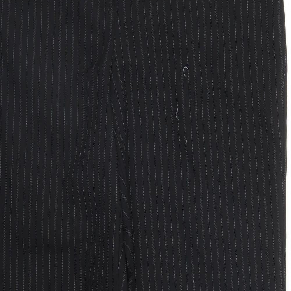 George Womens Black Striped  Trousers  Size 12 L29 in