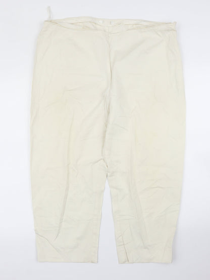 Womens UK Size 38 in Preworn Regular Fit Pedal Pusher Ivory Trousers