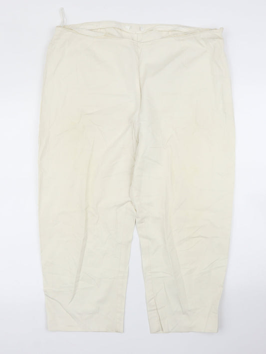 Womens UK Size 38 in Preworn Regular Fit Pedal Pusher Ivory Trousers