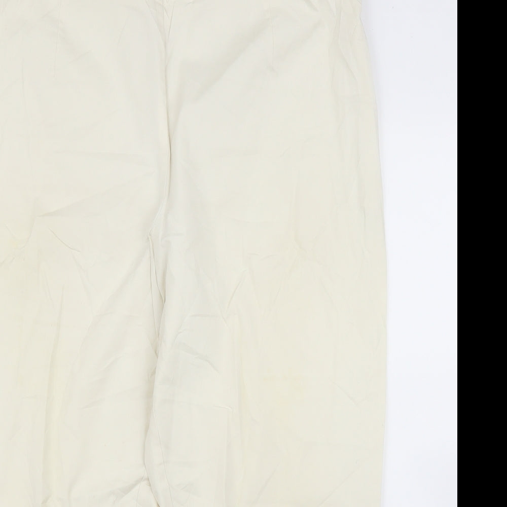 Womens UK Size 38 in Preworn Regular Fit Pedal Pusher Ivory Trousers