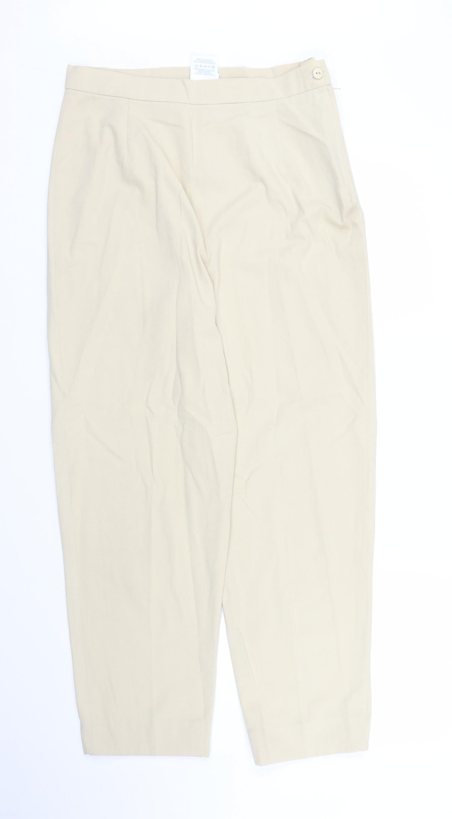 Womens UK Size 14 New Look Regular Fit Pedal Pusher Beige Trousers