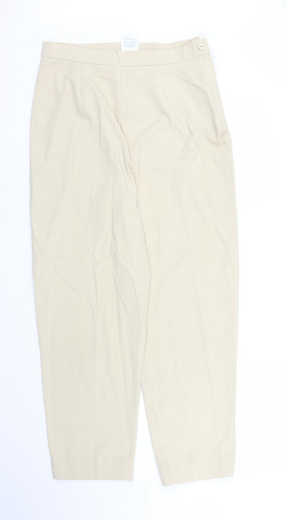 Womens UK Size 14 New Look Regular Fit Pedal Pusher Beige Trousers