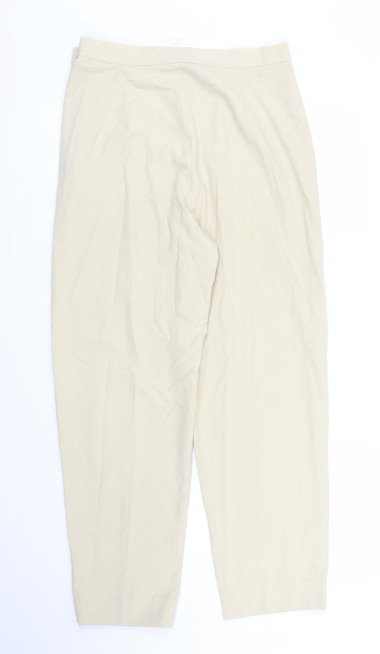 Womens UK Size 14 New Look Regular Fit Pedal Pusher Beige Trousers