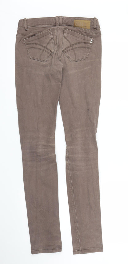Womens UK Size 4 TALLY WEiJL Regular Fit Skinny Brown Jeans
