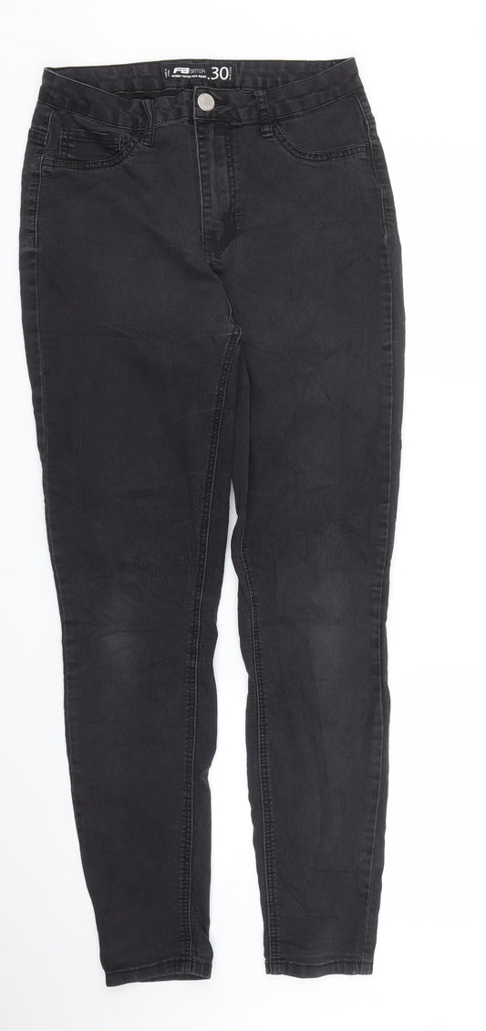 Womens UK Size 30 in FB Sister Regular Fit Skinny Black Jeans