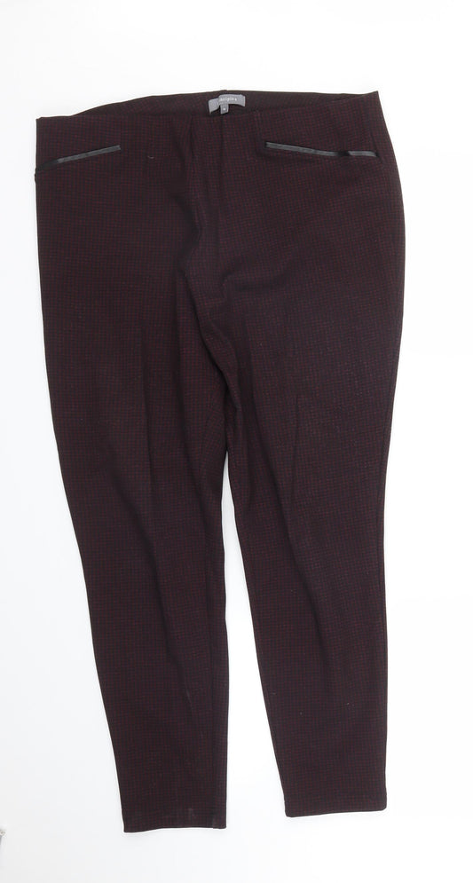 Womens UK Size 16 Debenhams Regular Fit Pedal Pusher Purple Trousers