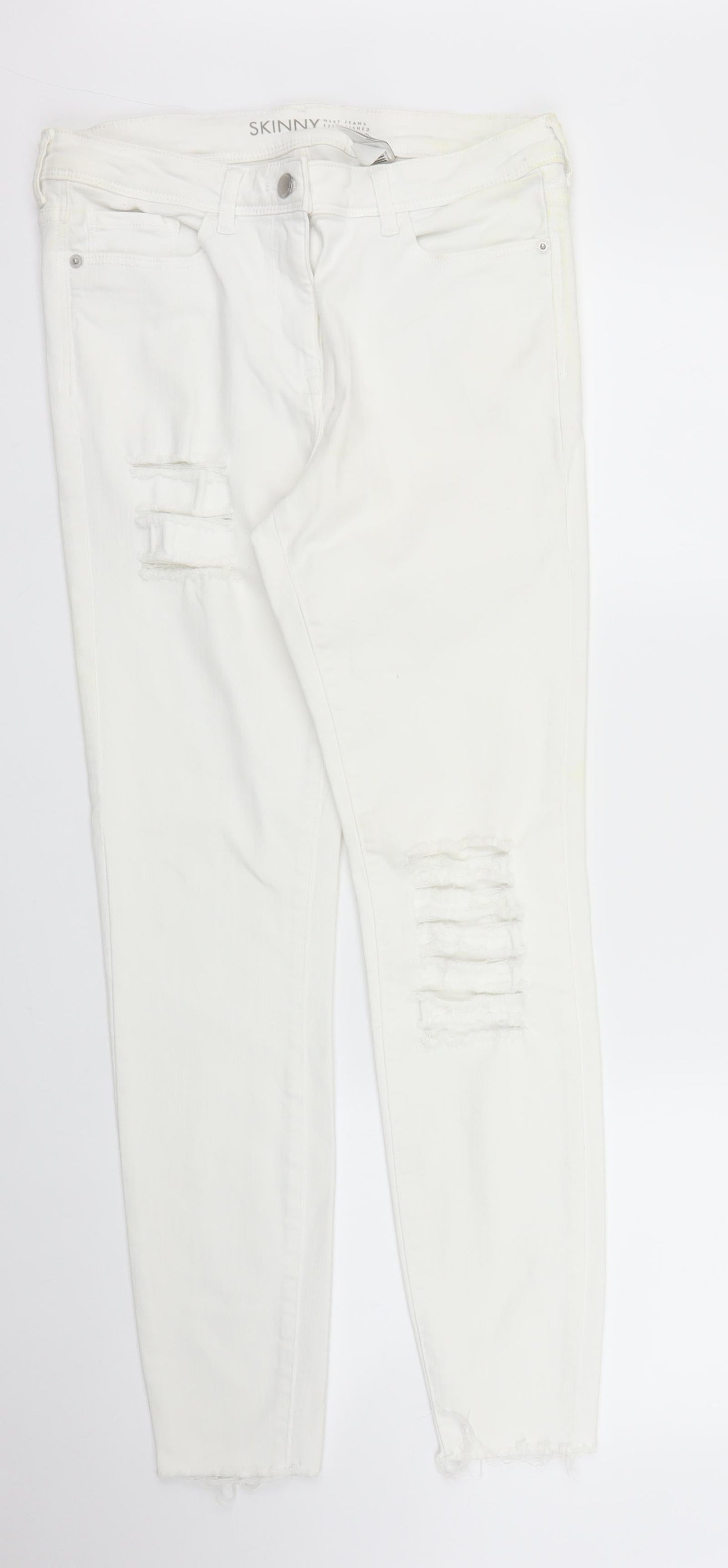 NEXT Womens White  Denim Skinny Jeans Size 12 L27 in