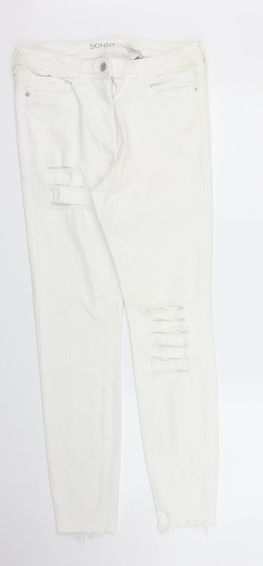 NEXT Womens White  Denim Skinny Jeans Size 12 L27 in