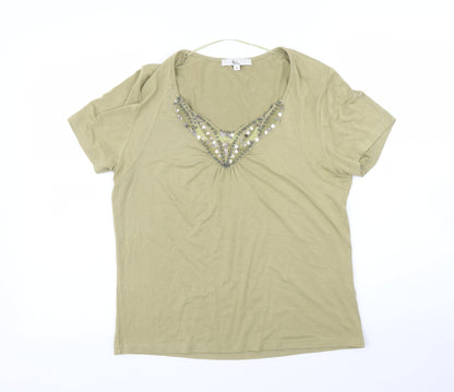 Womens UK Size M Klass Green Basic T-Shirt