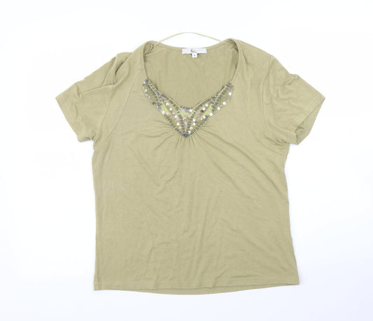 Womens UK Size M Klass Green Basic T-Shirt