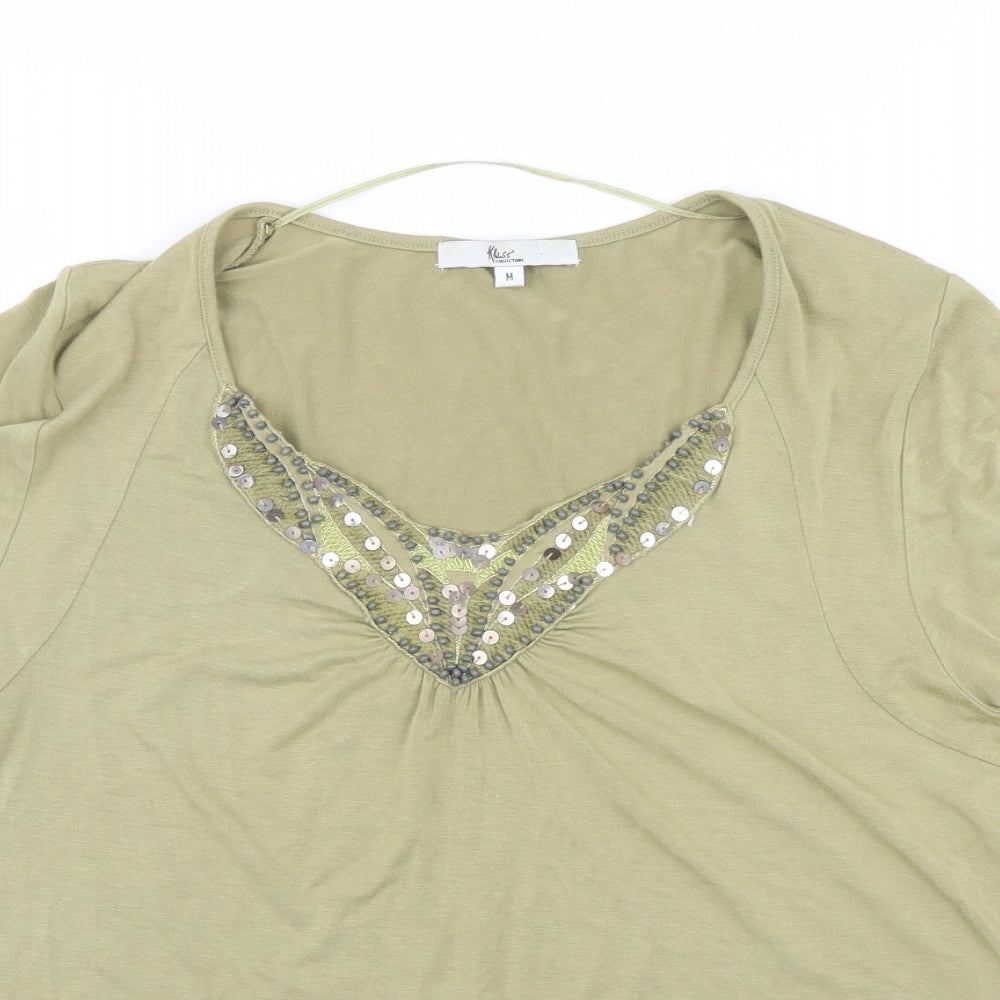 Womens UK Size M Klass Green Basic T-Shirt