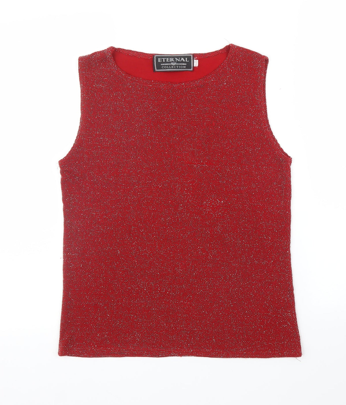 Additional front view of Eternal women’s red basic blouse, size UK 12