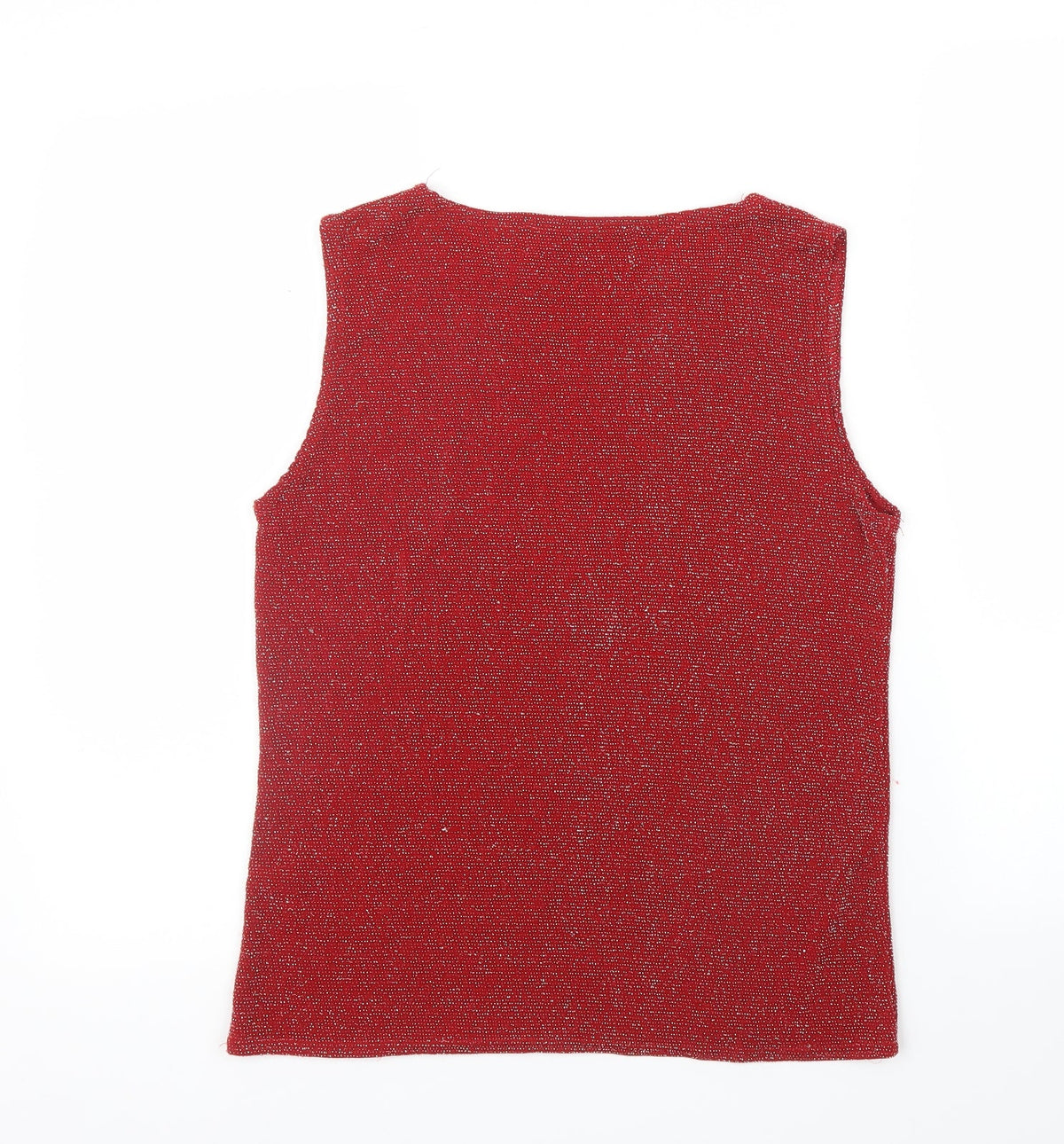 Back view of Eternal women’s red basic blouse, size UK 12