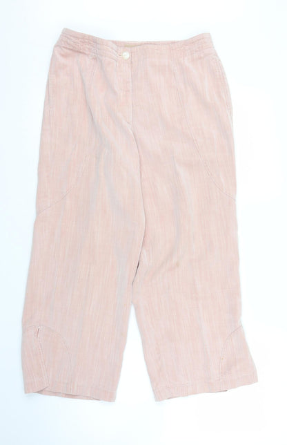 Elton Womens Pink   Capri Trousers Size 12 L22 in