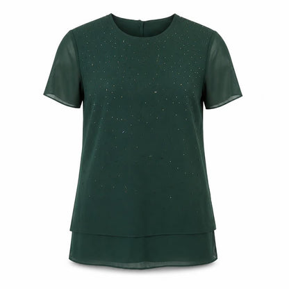 Front view of Jacqes Vert women’s green basic blouse, size UK 10
