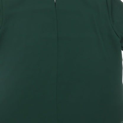 Brand and care label for Jacqes Vert women’s green basic blouse, size UK 10