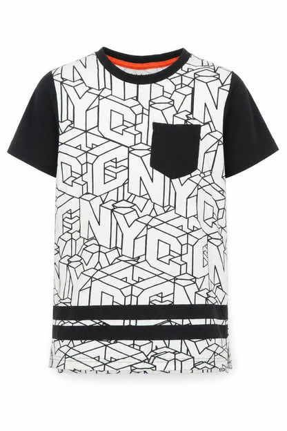 Front view of F&F boys’ white basic t-shirt, size 5, years