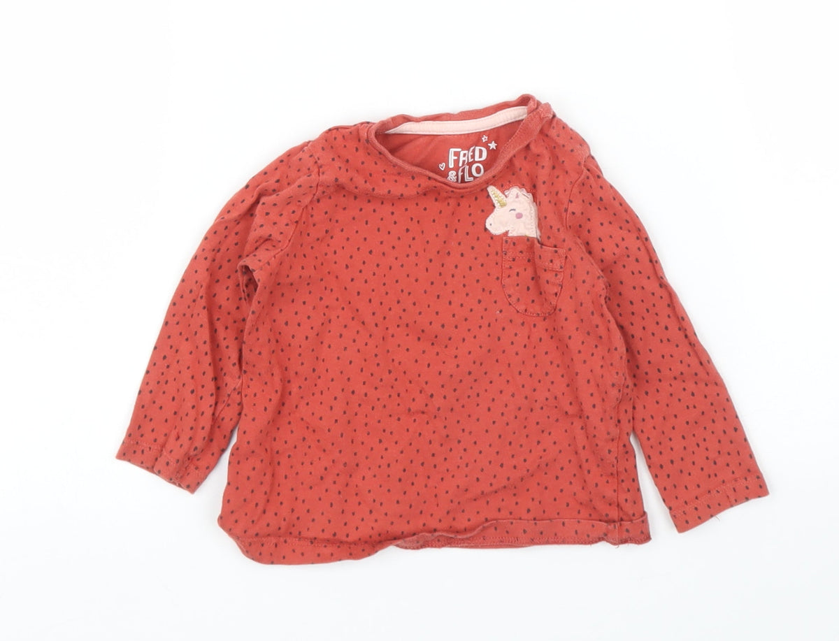 Additional front view of F&F Baby Orange Basic T-Shirt, size 3-6, Months