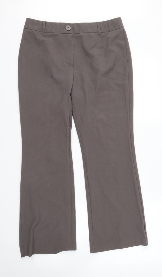 Womens UK Size 12 M&S Regular Fit  Brown Trousers