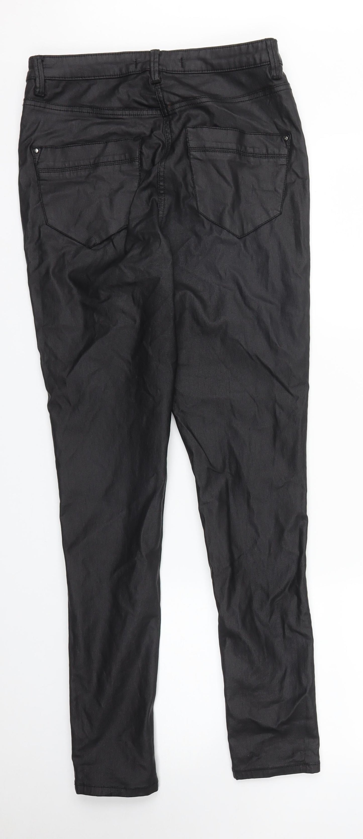 Womens UK Size 12 Very Regular Fit Carrot Black Trousers