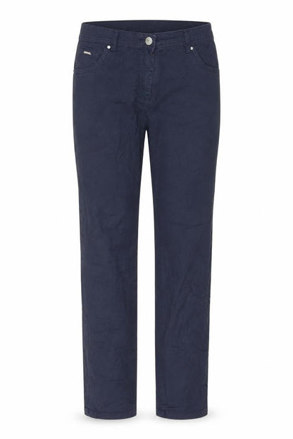Front view of made for you women’s blue trousers, size UK 36, 30-inch leg
