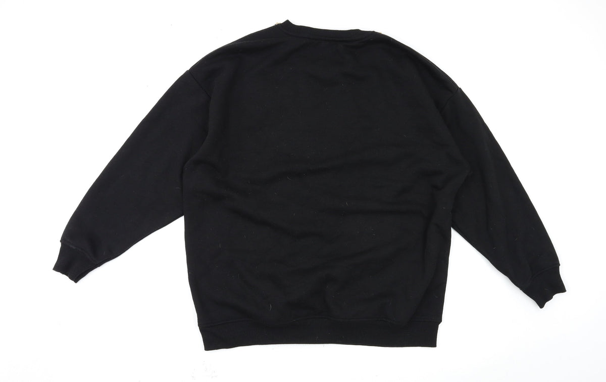 Back view of Primark women’s black pullover sweatshirt, size S