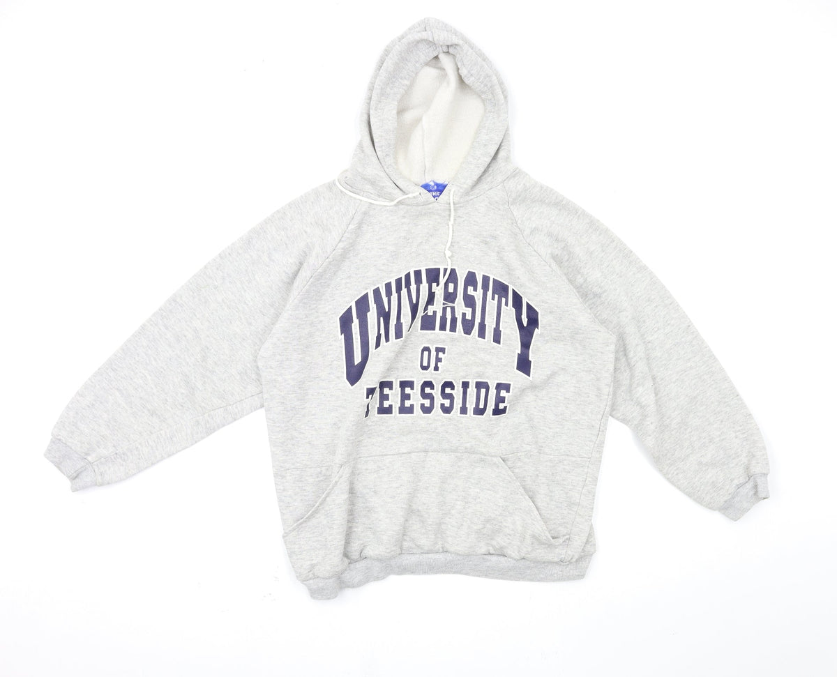 Additional front view of jsw women’s grey pullover hoodie, size M