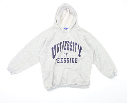 Additional front view of jsw women’s grey pullover hoodie, size M