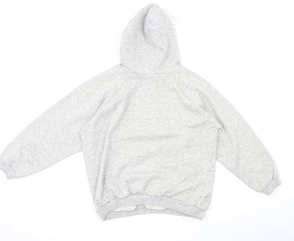Back view of jsw women’s grey pullover hoodie, size M