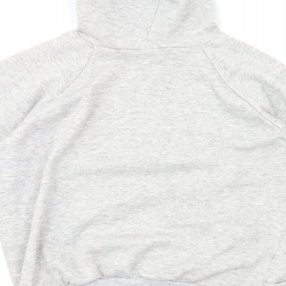 Brand and care label for jsw women’s grey pullover hoodie, size M