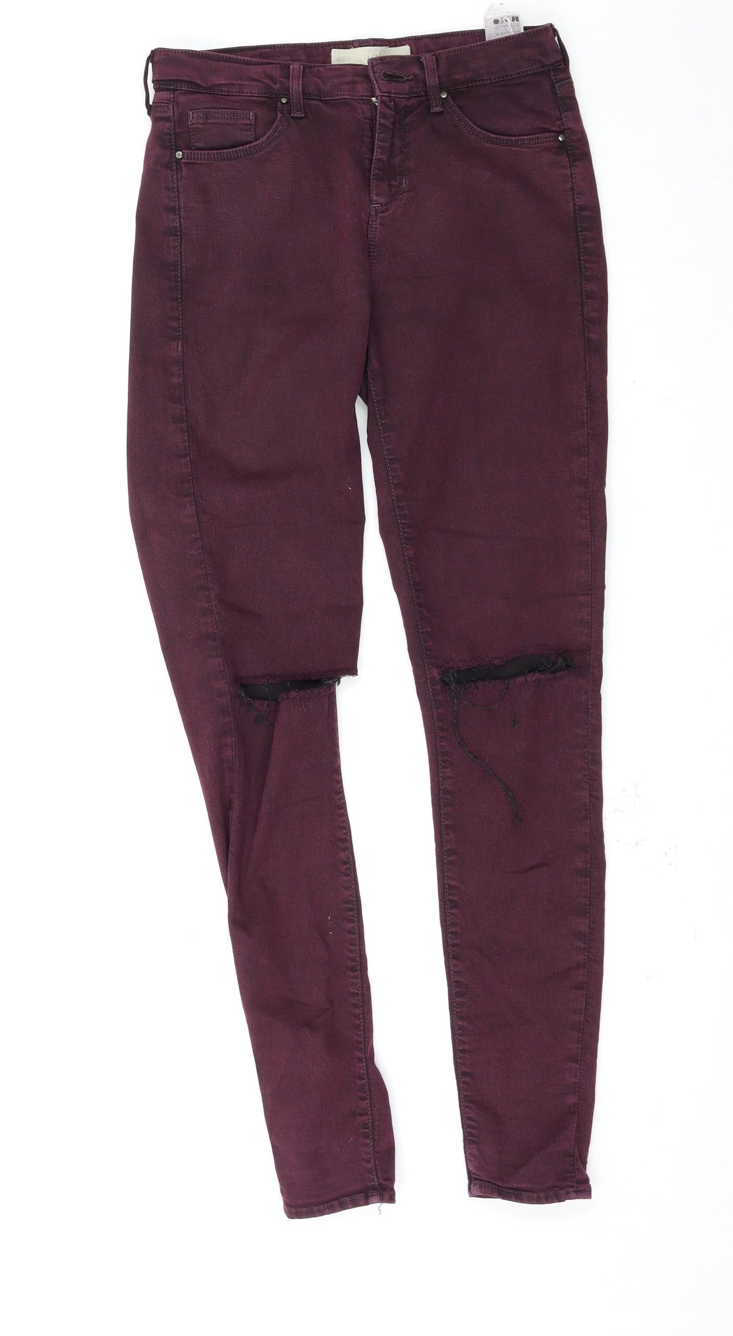 Topshop Womens Purple   Skinny Jeans Size 28 L32 in