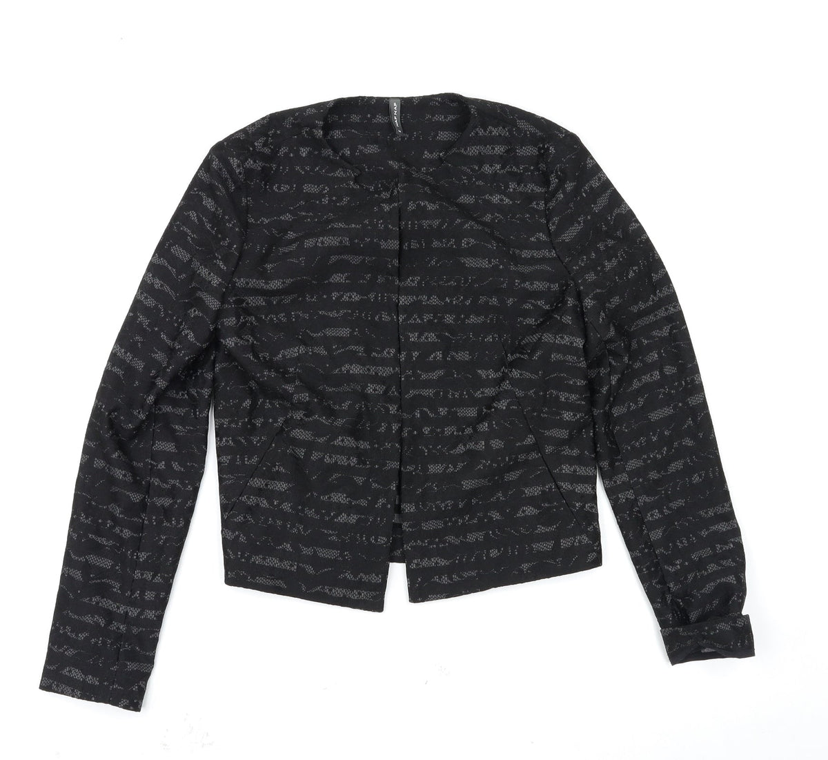 Additional front view of NAF NAF women’s black jacket, size UK 6