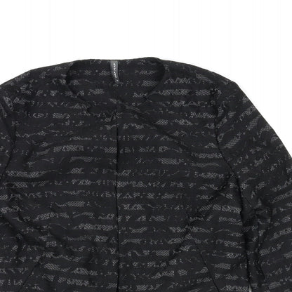 Close-up detail of NAF NAF women’s black jacket, size UK 6