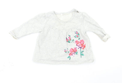 F&F Girls Grey   Pullover Jumper Size 3-6 Months