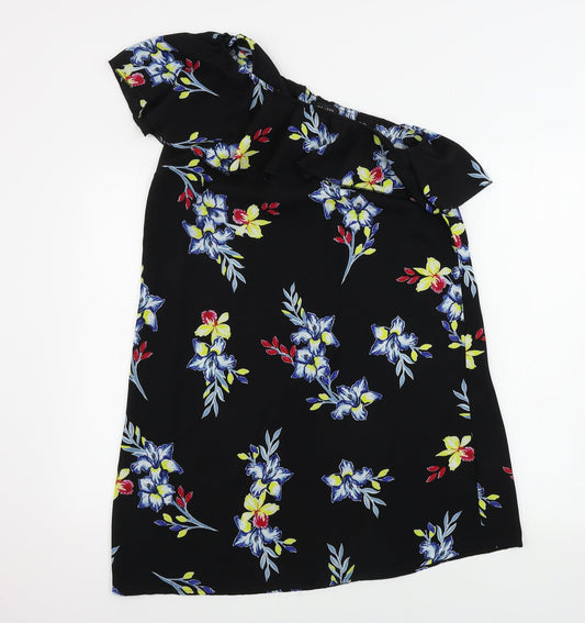 New Look  Womens Black Floral  A-Line  Size 12