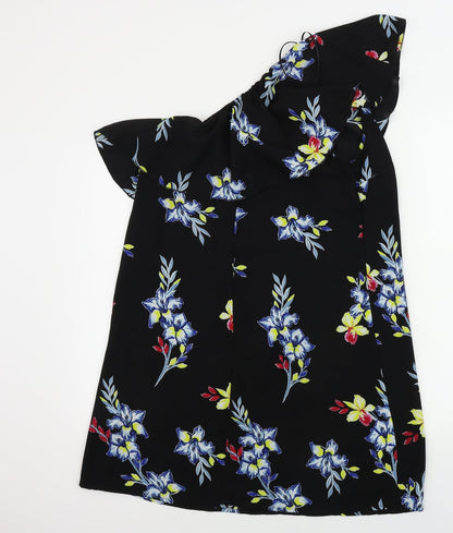 New Look  Womens Black Floral  A-Line  Size 12