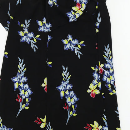 New Look  Womens Black Floral  A-Line  Size 12