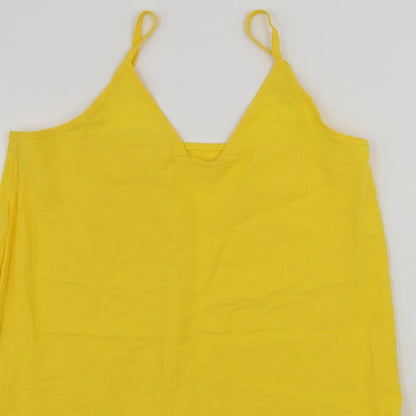 Womens UK Size M Preworn Yellow Basic Blouse