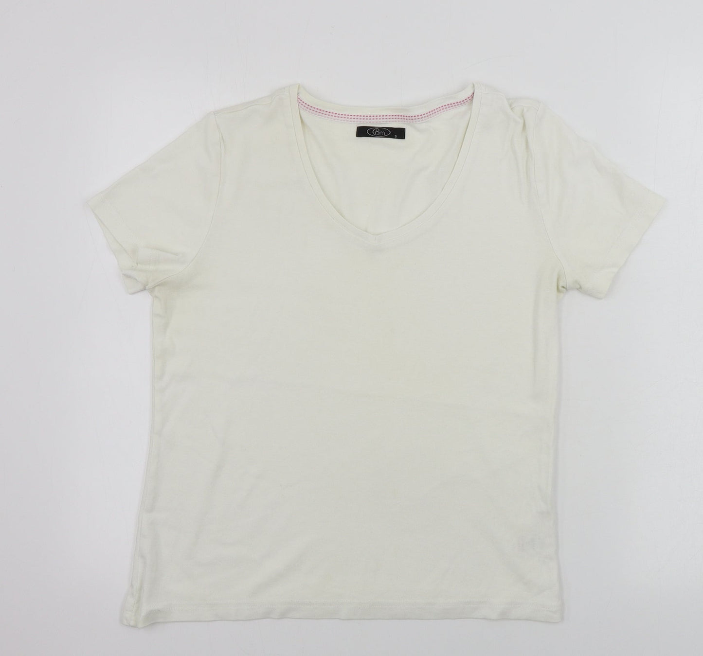 Womens UK Size S bm collection White Basic T-Shirt