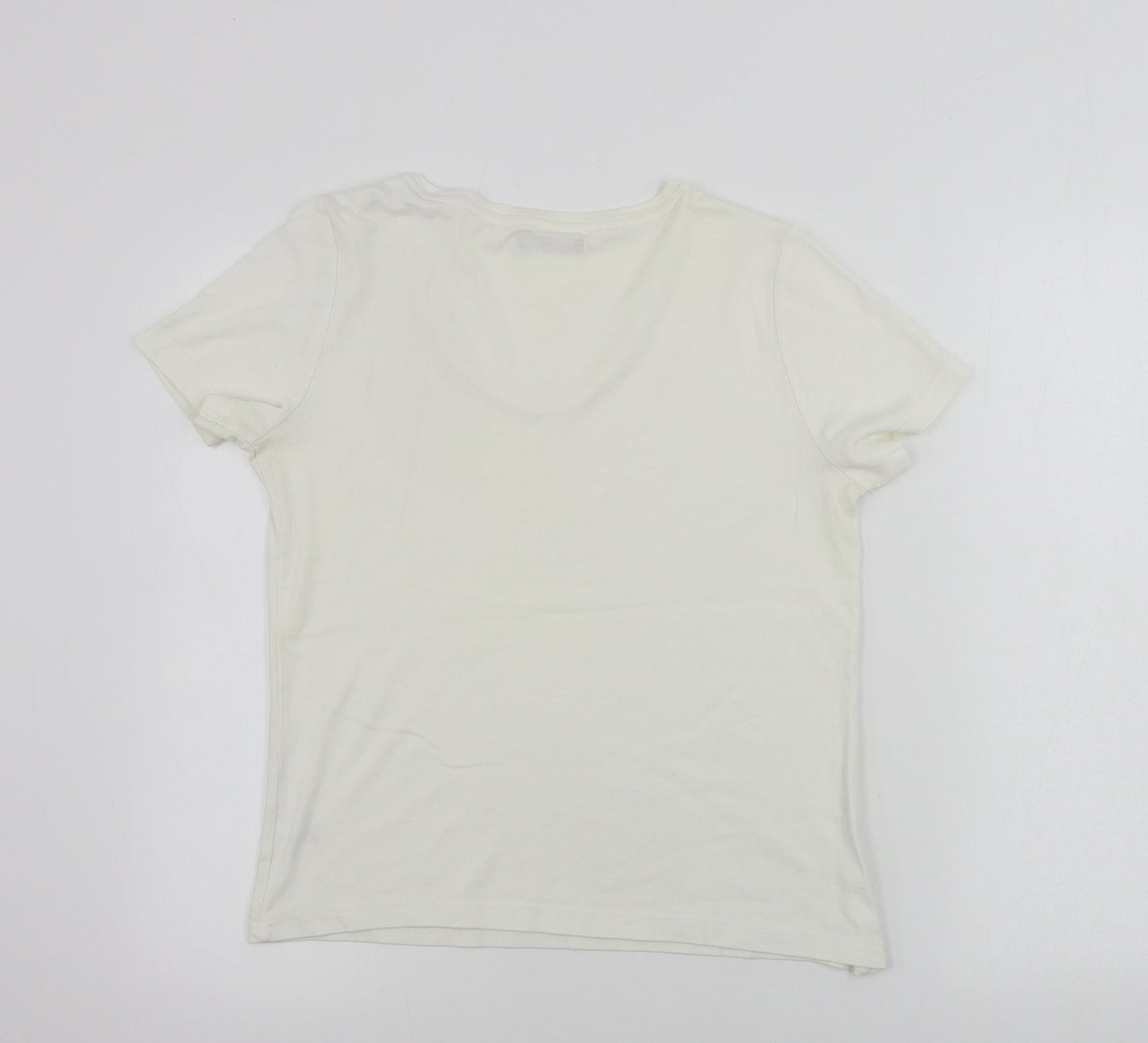 Womens UK Size S bm collection White Basic T-Shirt