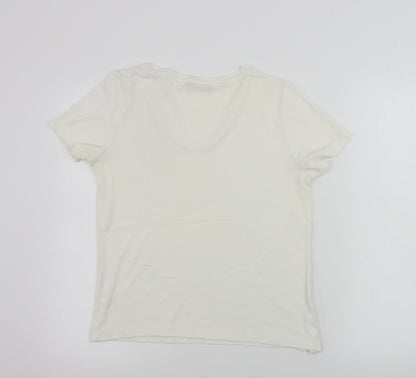 Womens UK Size S bm collection White Basic T-Shirt